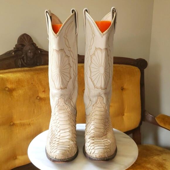 Dan Post 4061 Women's Vintage Cowboy Boots Aligator Embroidered Western Cowgirl - Picture 2 of 8